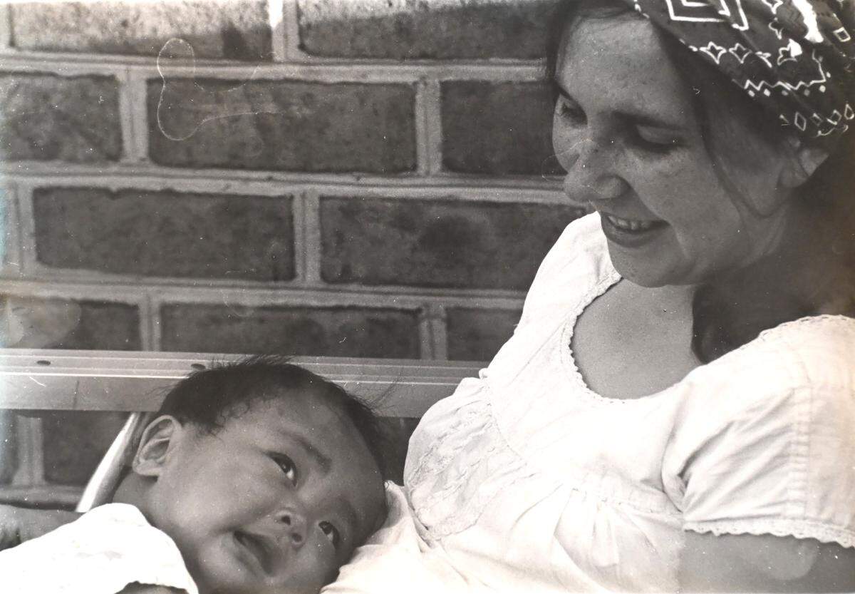 Théoden Janes, with his adoptive mother, Jacqueline Janes, shortly after he came to the U.S.