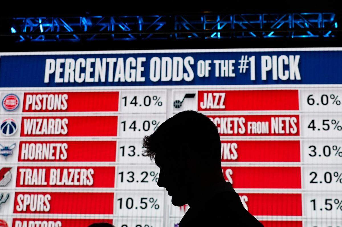 Duke's Kyle Filipowski at the 2024 NBA Draft Lottery at McCormick Place West in Chicago.