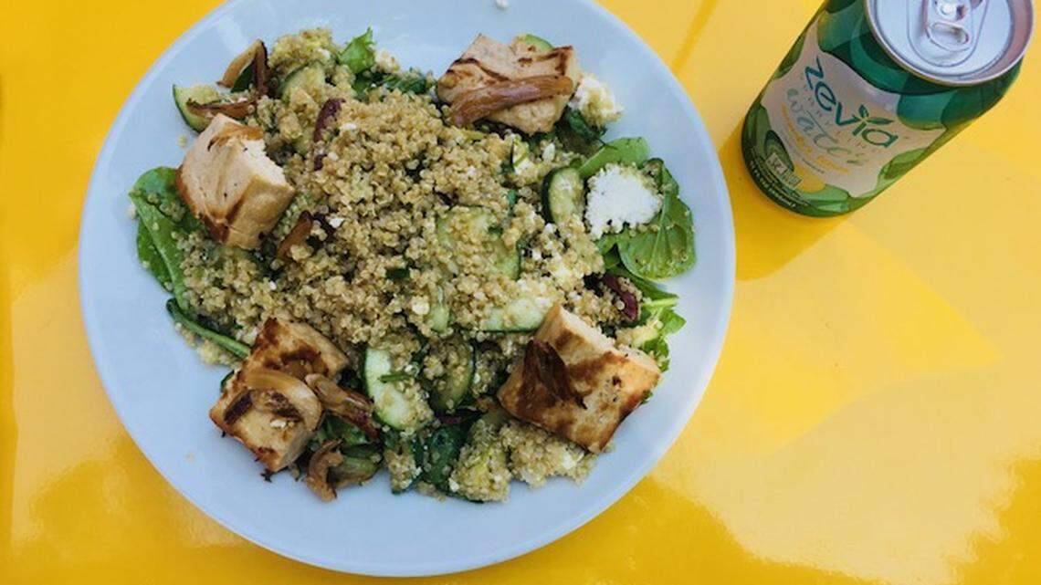 Greek-style quinoa avocado salad at Siggy’s Good Food in the Belmont neighborhood.