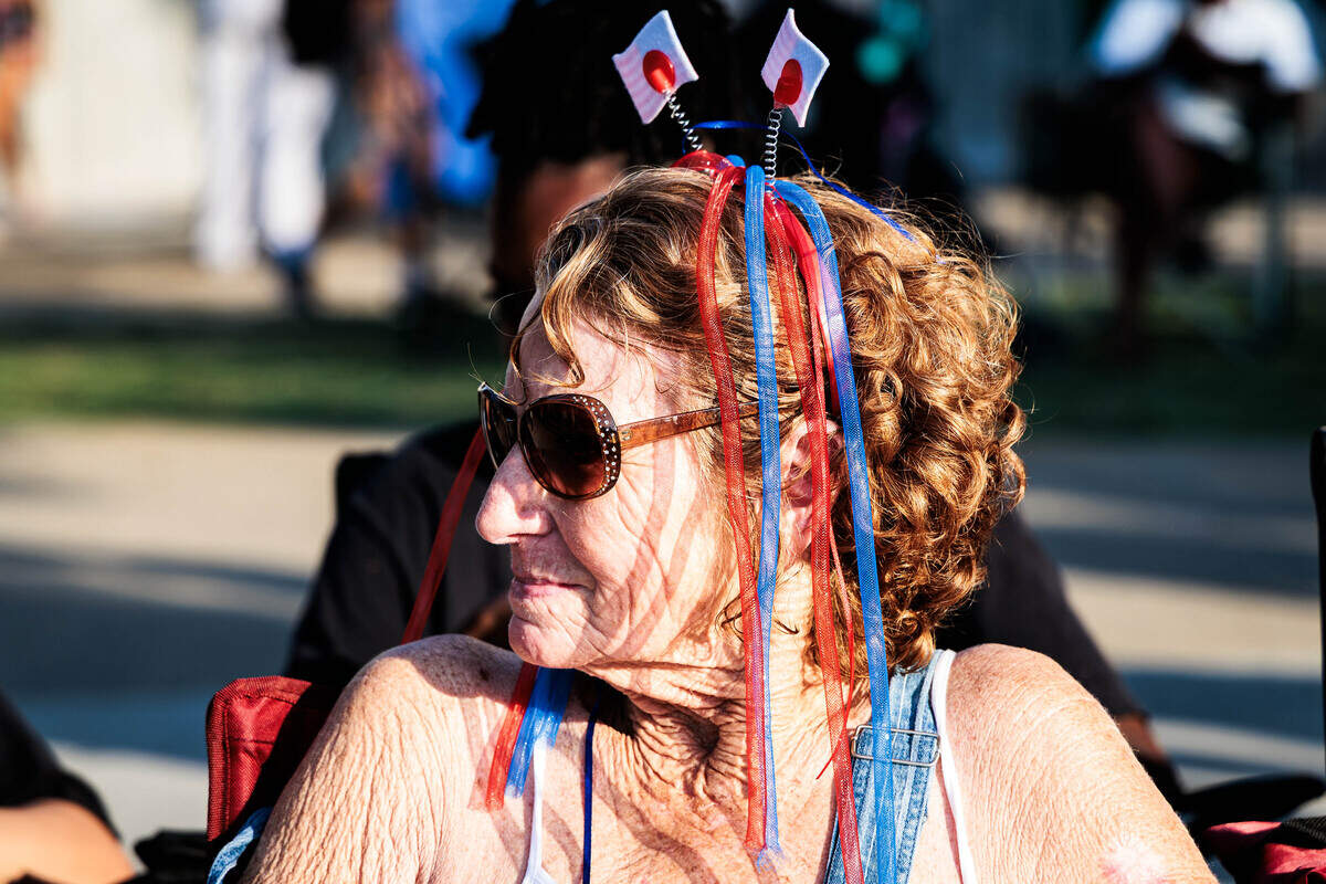 Edna Pitts waits for the fireworks on Saturday July 4, 2026 in Romare Bearden Park.