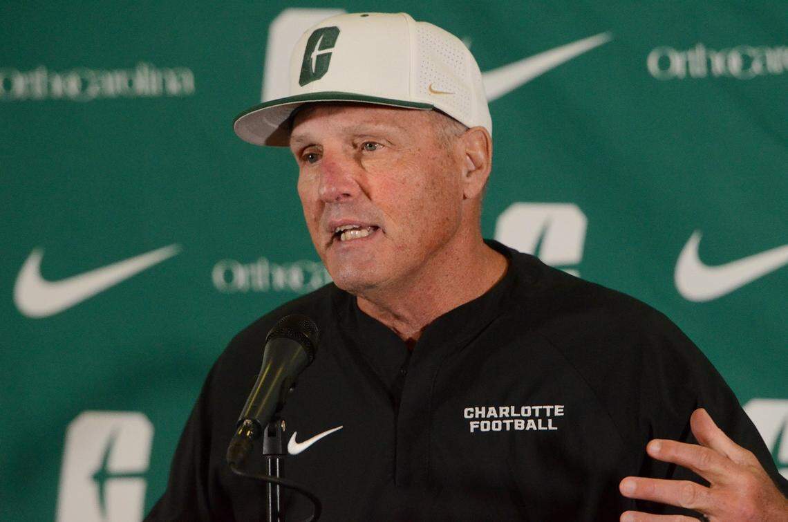 Charlotte’s football program is being led by interim coach Tim Brewster, who addressed the media in a Tuesday press conference on the UNCC campus.