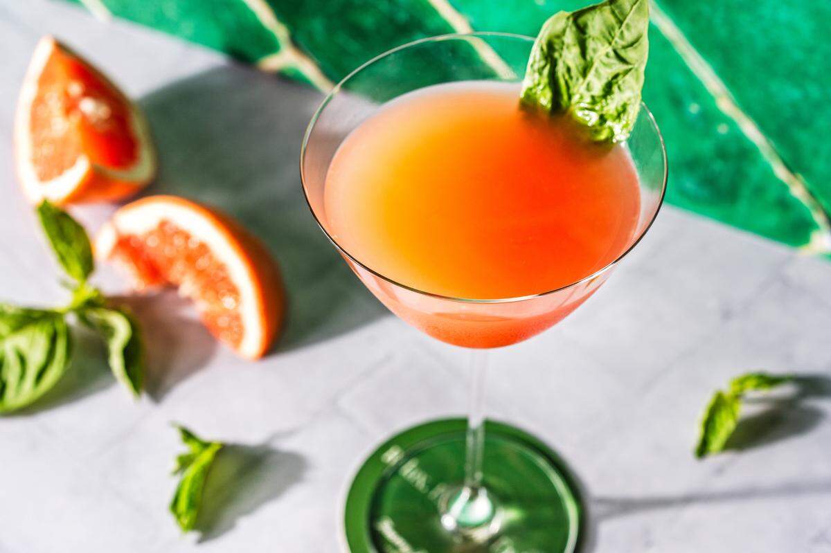 Tommy Bahama Marlin Bar’s Grapefruit Basil cocktail.