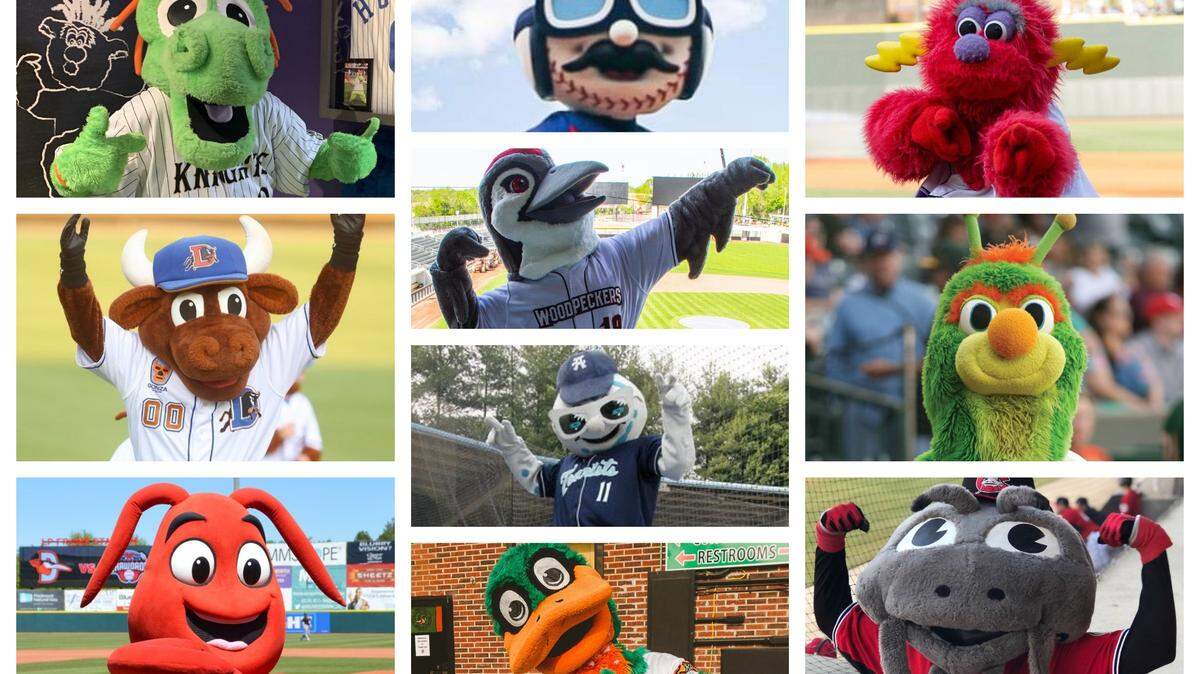 Minor league baseball mascots from around North Carolina are unique.