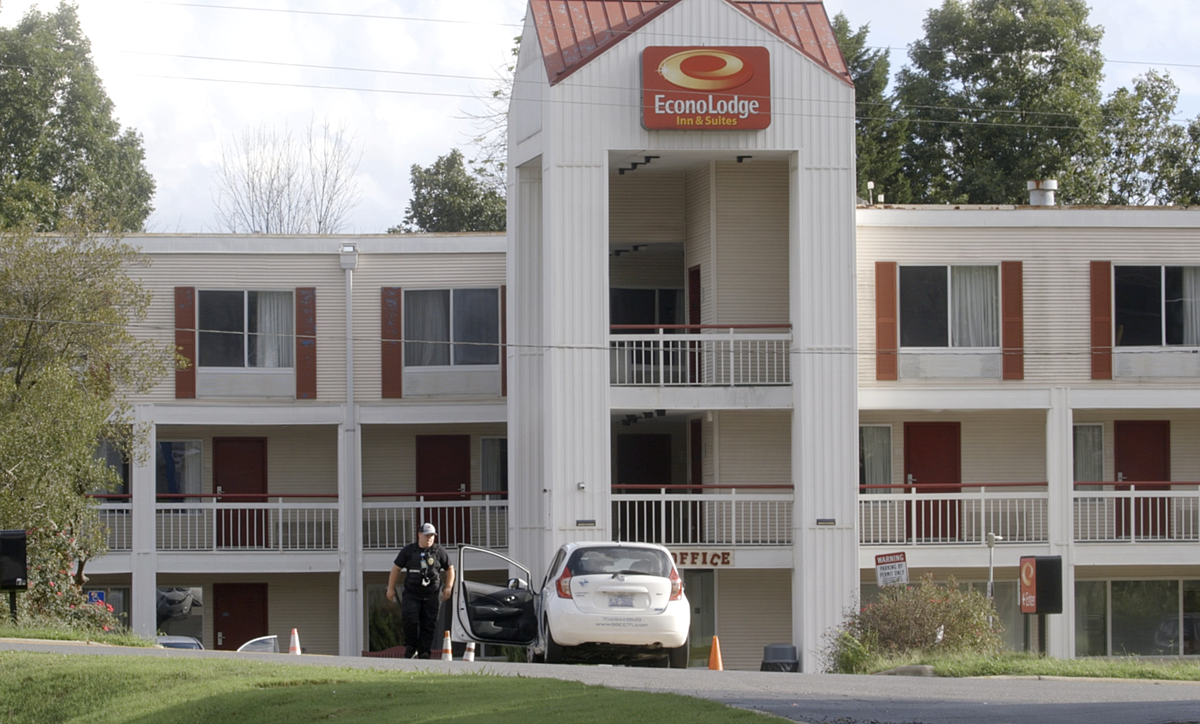 The hotel in Charlotte serving as a COVID-19 emergency quarantine location and shelter.