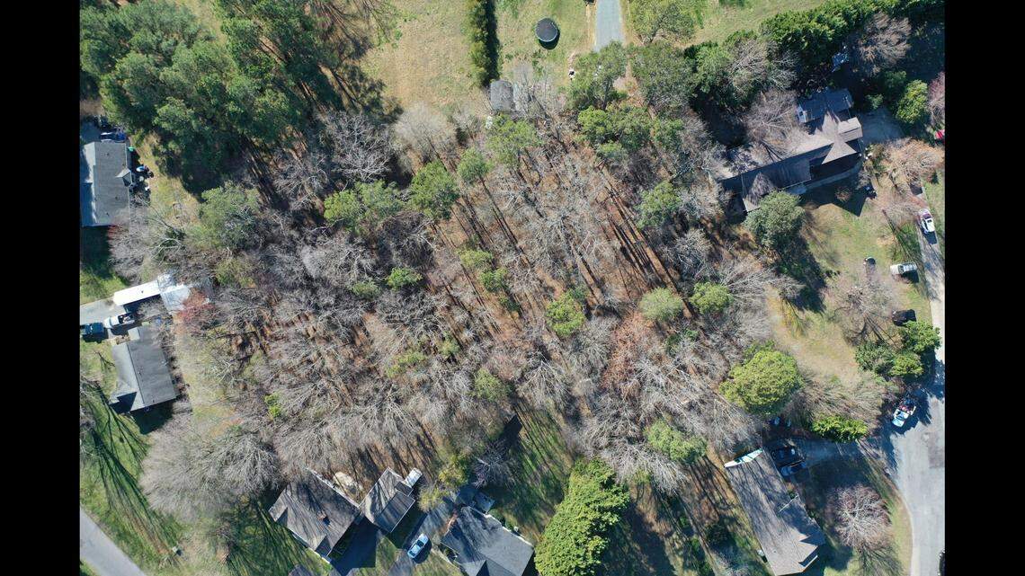 Union County released this still image taken from drone video footage of the cemetery area where residents of the former Union County Home who died were buried..