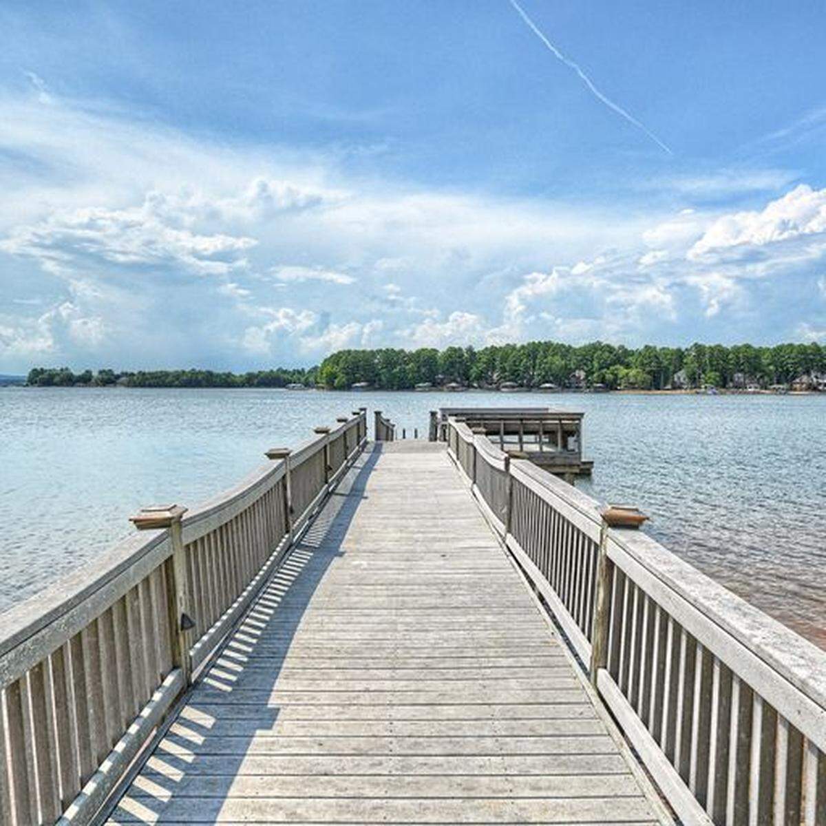The mansion includes this private pier.
