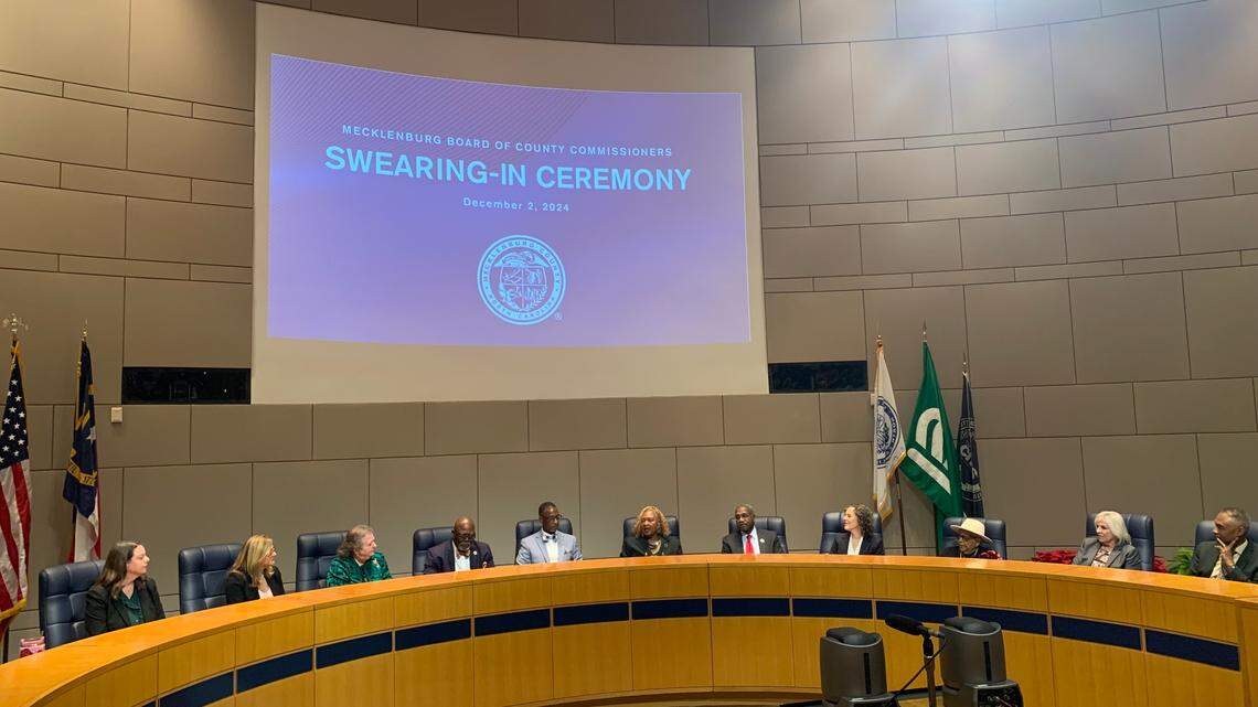 Mecklenburg County commissioners select their new chair and vice chair at their Swearing-In Ceremony at the Charlotte-Mecklenburg Government Center on Monday, Dec. 2, 2024.
