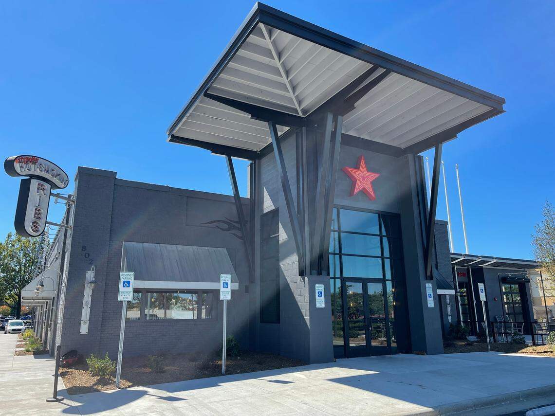 Mac’s Speed Shop’s new Concord location includes a large outdoor patio with a stage for live music.