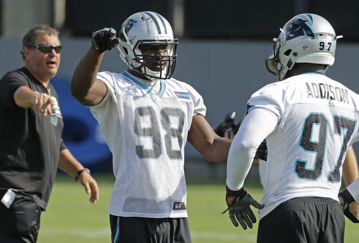 Carolina Panthers rookie Marquis Haynes (98) has had a solid training camp so far.