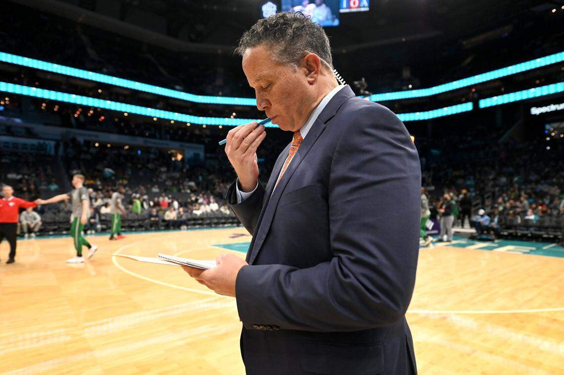 Charlotte Hornets play-by-play sports announcer Eric Collins has been the television voice for nine seasons.