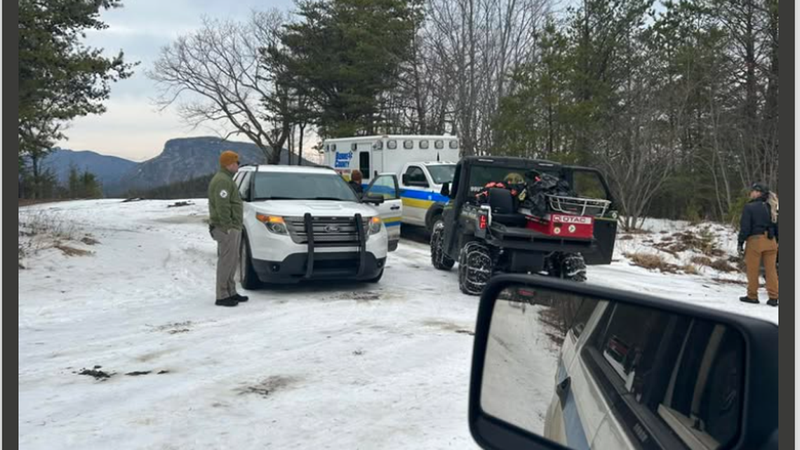 Multiple people had to be rescued when a vehicle went down an embankment in a closed off section of Pisgah National Forest, Burke County EMS reports.