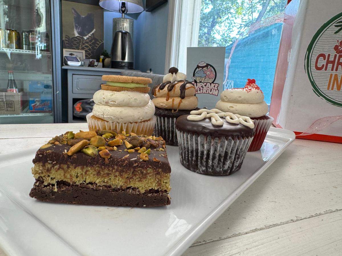 The Dubai Brownie at Cupcake Delirium features kataifi inside. Dubai chocolate has gone viral, making its way around the world, driving global pistachio shortages and inspiring artisan chocolatiers.