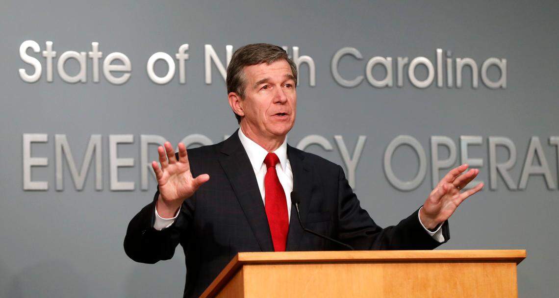 North Carolina Gov. Roy Cooper speaks during a briefing at the Emergency Operations Center in Raleigh, N.C., Tuesday, June 2, 2020.