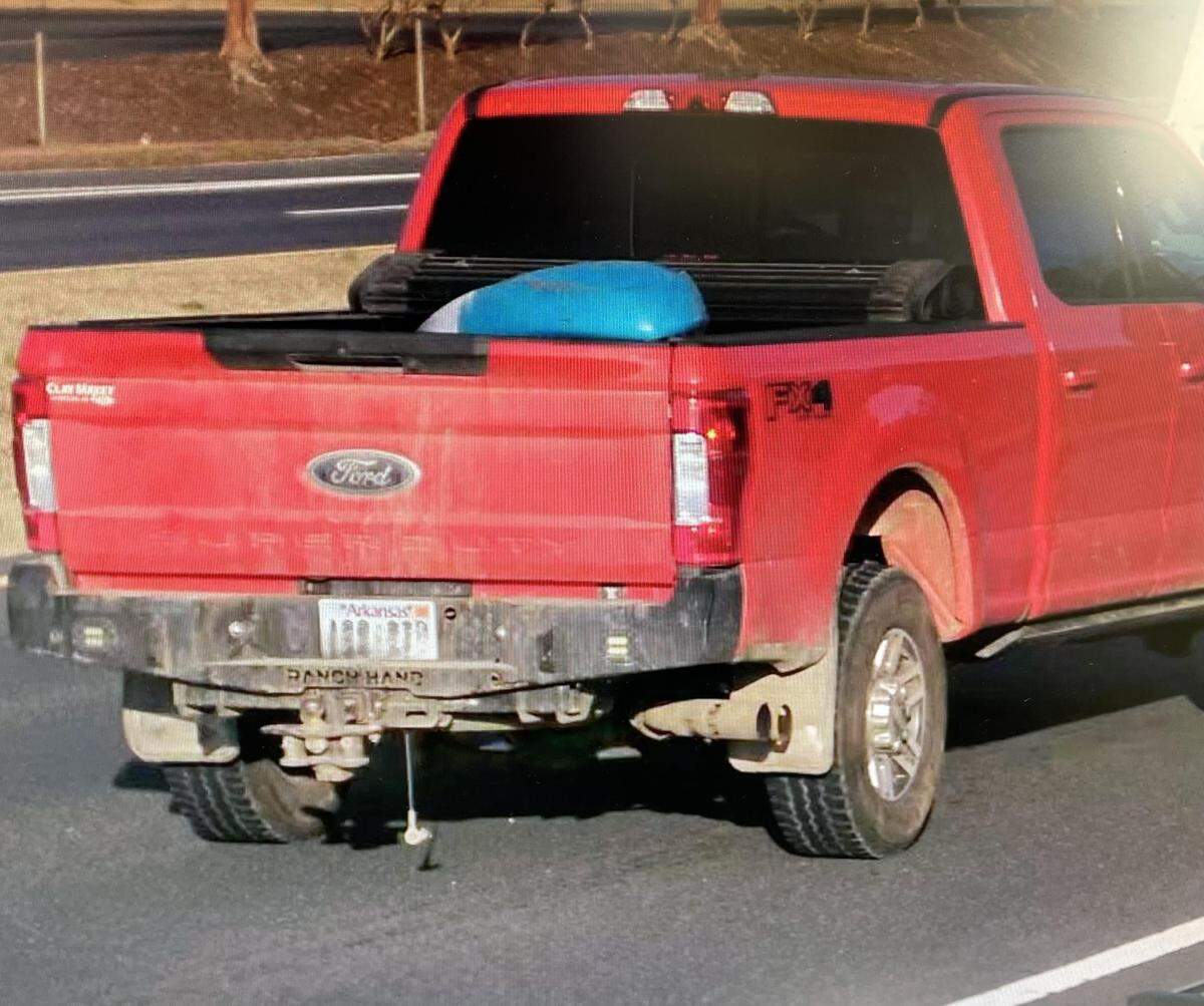 The blue and white kayak seen in this camera footage was not in the truck and “has not yet been found,” the National Park Service says.