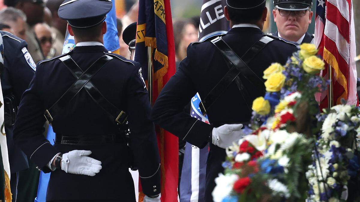 The Charlotte-Mecklenburg Police Department honored the lives and service of officers who have died on duty at the annual Mecklenburg County Peace Officers Memorial Service in uptown Charlotte on Friday, May 17, 2024.