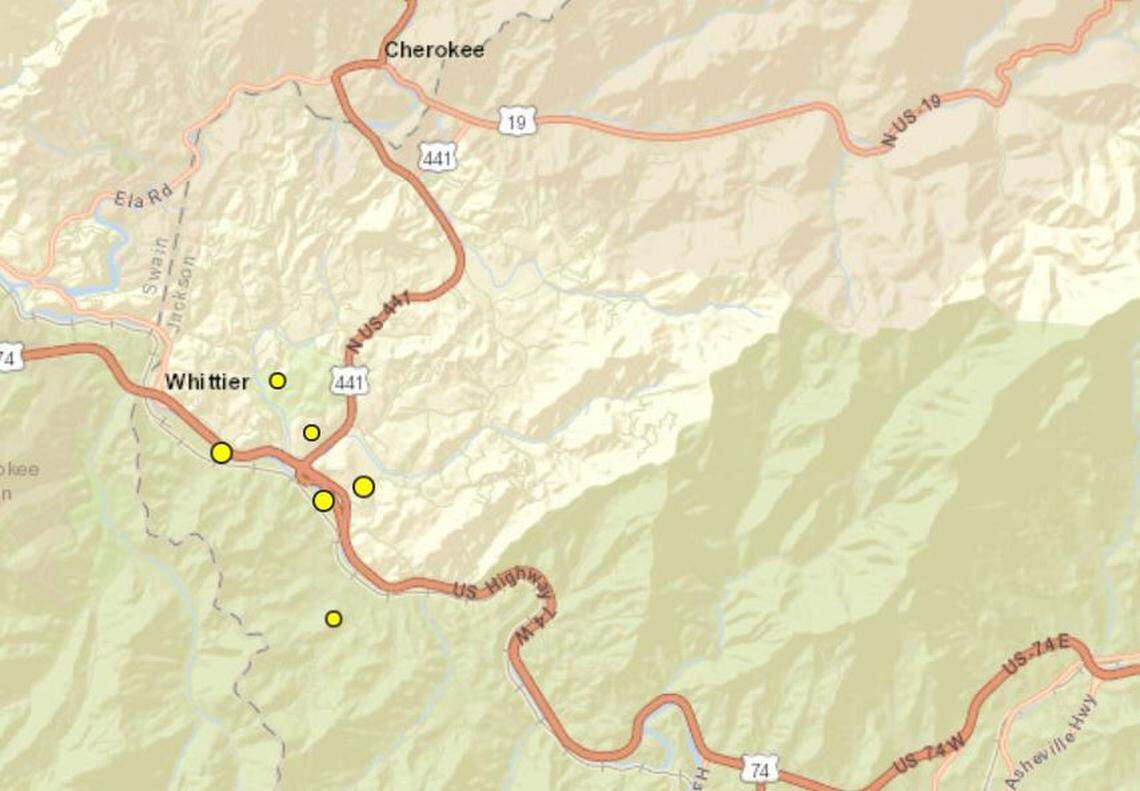 There were six earthquakes reported near Cherokee, North Carolina, in five days.