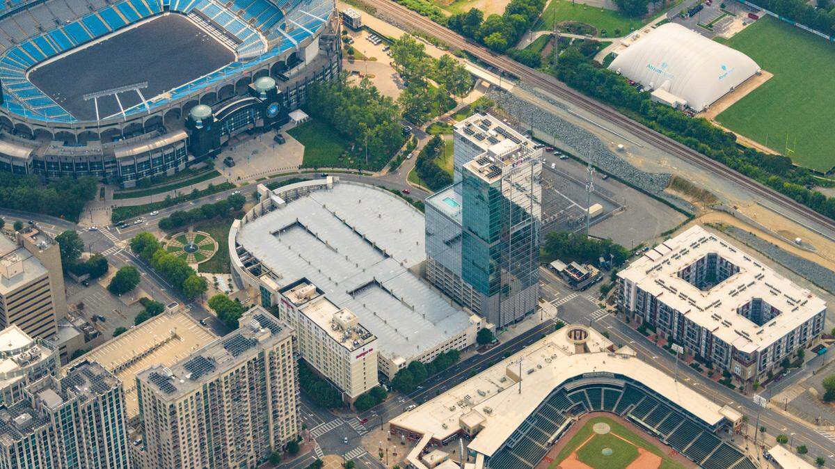 The Mint St. parking deck between Bank of America Stadium and Truist Field will see multiple upgrades, including new ticket dispensers, control gates and signage.