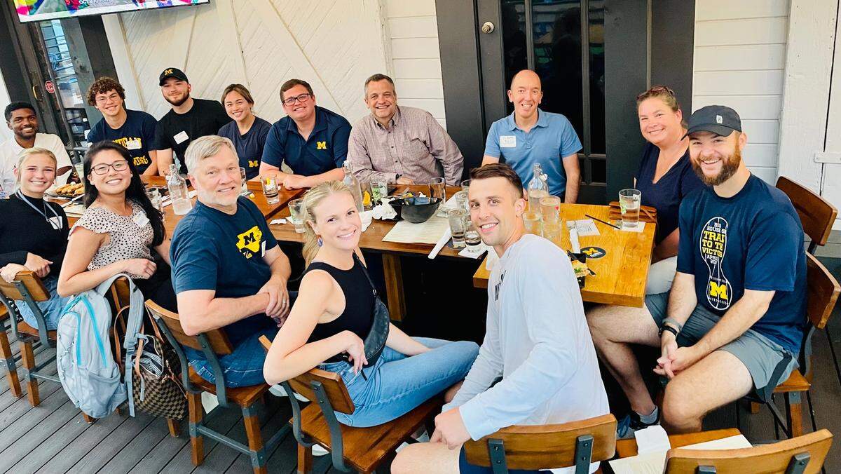 University of Michigan fans gather at Tremont in South End for college football.