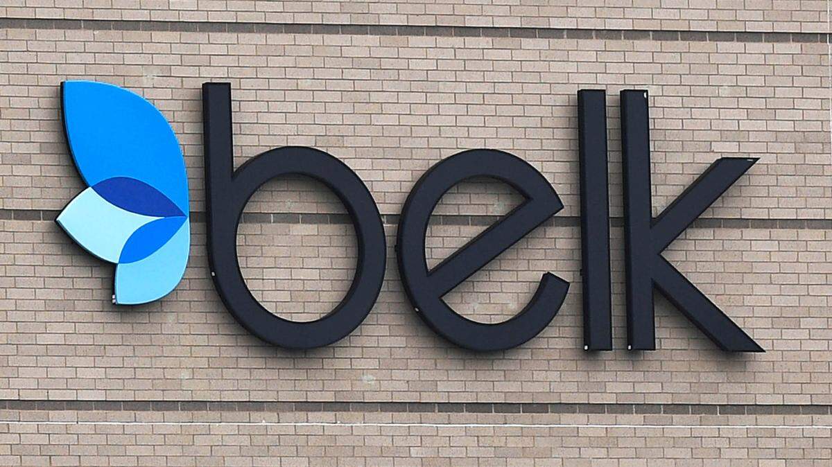 Signage for Belk at Carolina Place Mall in Pineville, NC on Friday, February 5, 2021.