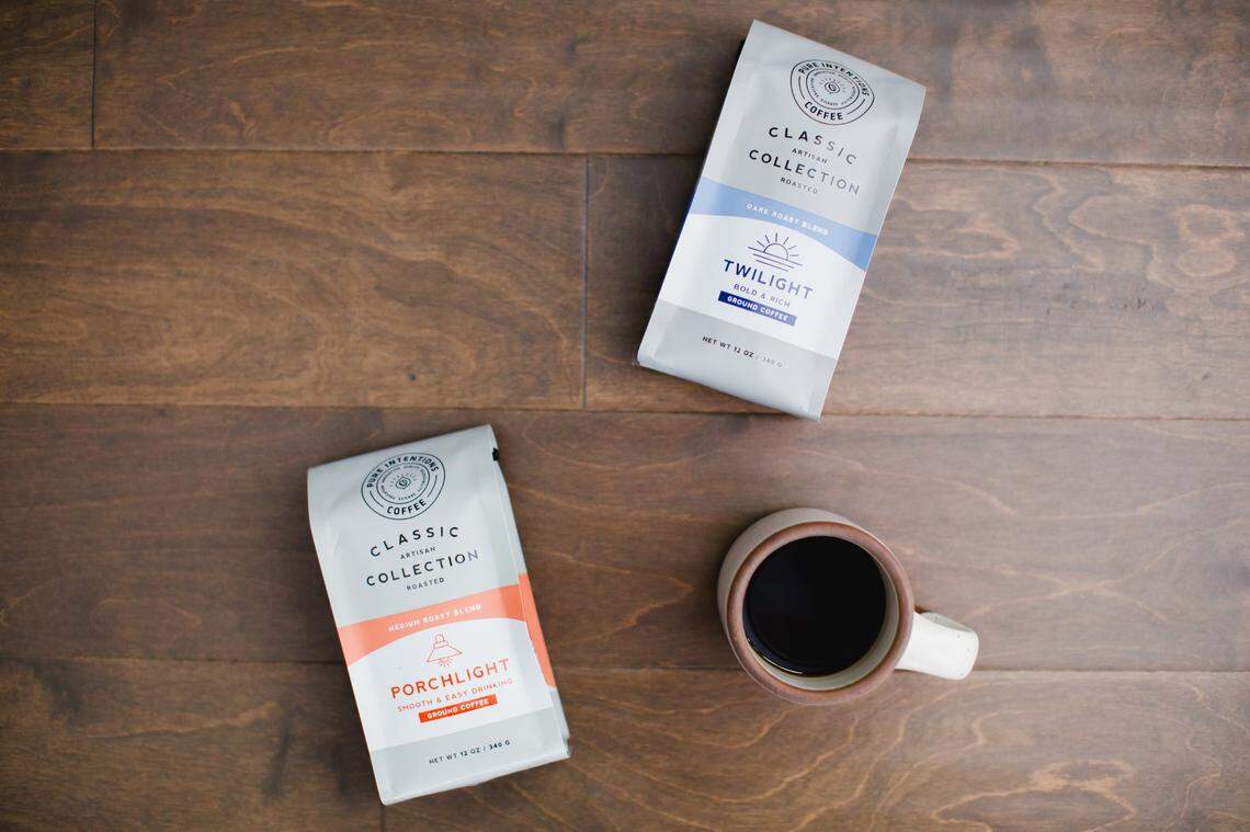 Charlotte-based Pure Intentions Coffee has two blends Porchlight medium and Twighlight dark roasts available at 68 Walmart stores in three states.