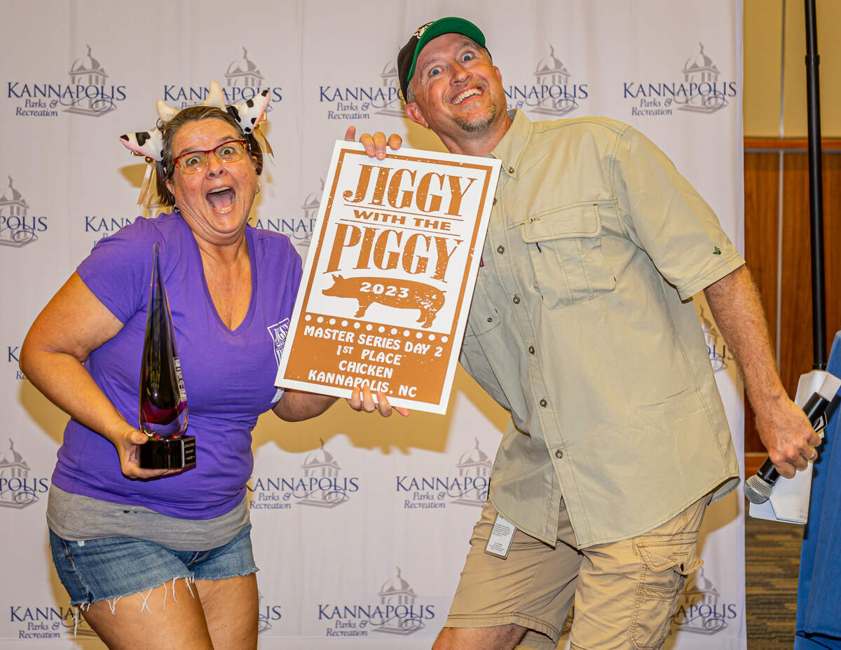 Jiggy with the Piggy Festival in Kannapolis has been permanently canceled. The event included a Masters Series Competition and a Backyard Series barbecue competitions, like Rooters-N-Tooters (shown) from Mount Pleasant, Tennessee, in 2023.