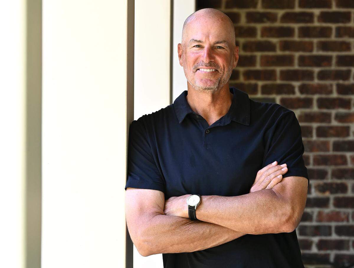 ESPN college basketball analyst Jay Bilas at his home in Charlotte, NC on Monday, May 2, 2022. Bilas has become the authoritative voice of college hoops and played the game himself, starting for the Duke team that lost the national title game to Louisville in 1986. He also holds a law degree from Duke and once tangled in court with Barney the Dinosaur.