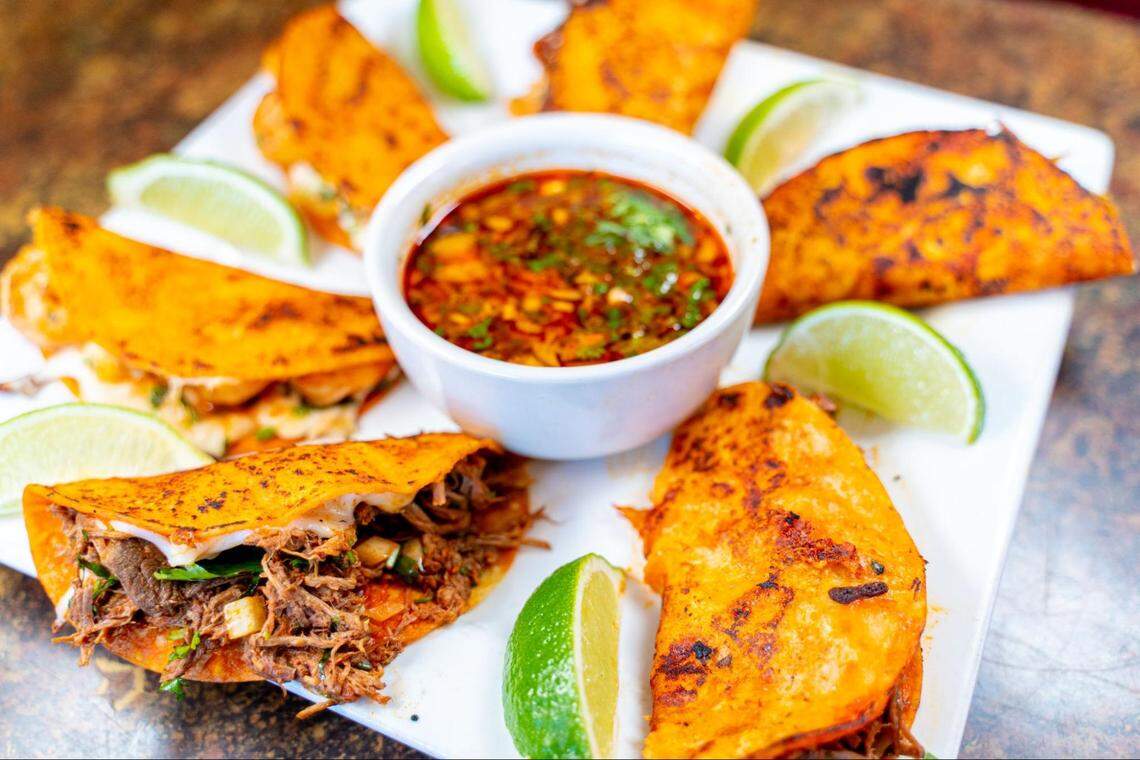 The QuesaBirria Taco at Maria’s Mexican Restaurant can be prepared with your choice of chicken, beef or shrimp.