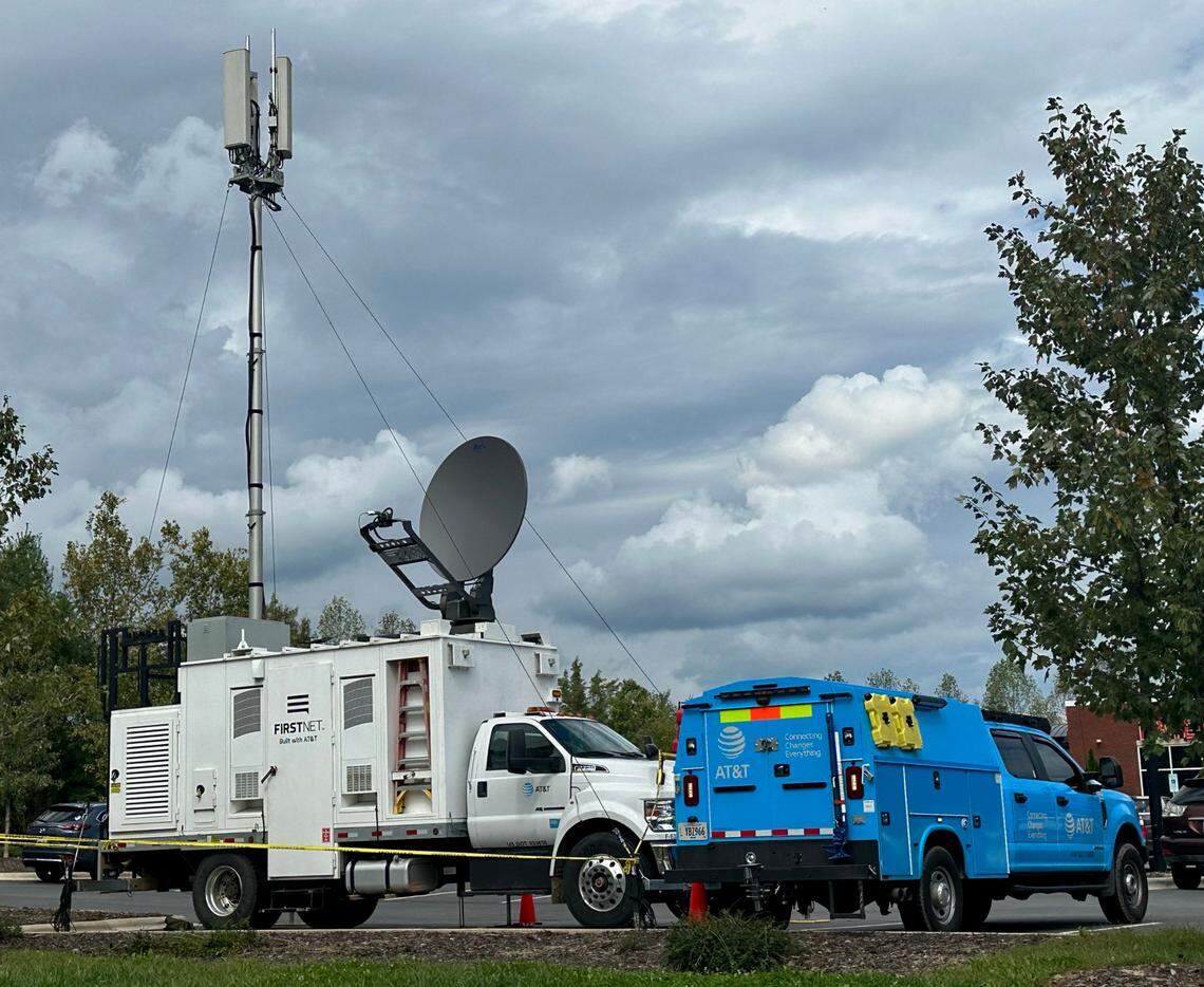 On Monday, this truck helped provide emergency satellite communications for first responders and public safety officers in parts of McDowell County, one of the western North Carolina counties hard hit by Tropical Storm Helene.