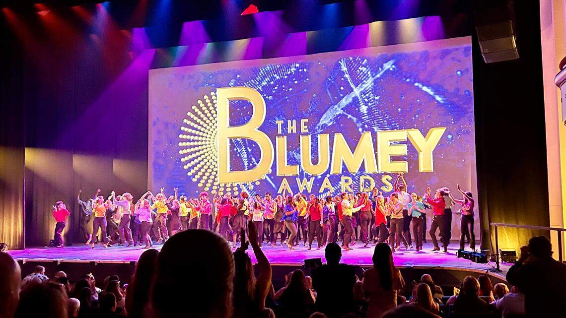 The finale at the 10th annual Blumey Awards for high school musical theater excellence in the Charlotte region received one of a number of standing ovations Sunday night at Belk Theater.