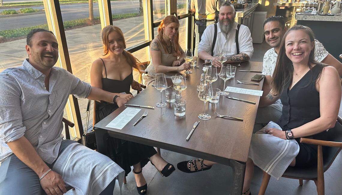 Bottle Tree chef Kyle Gaddas (center) and friends.