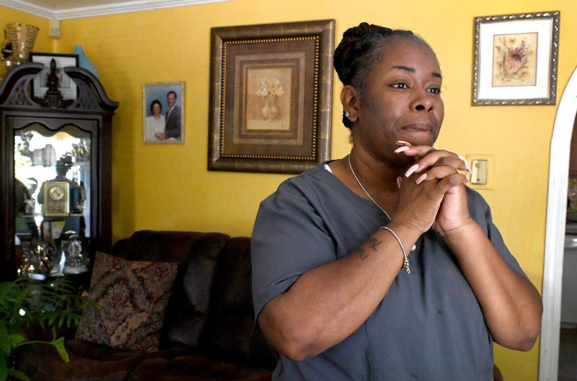 CNA Tara Moore worked in nursing homes until last year. Now Moore cares for people in their homes, work that she finds much less physically demanding.