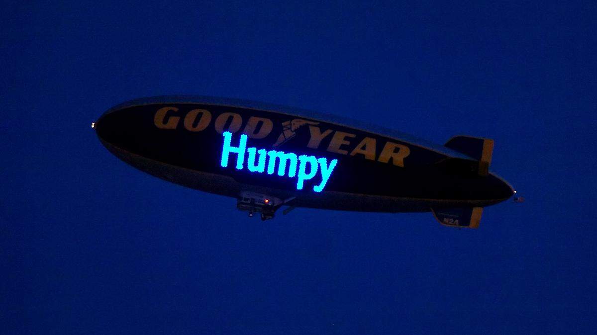 The Good Year blimp flies over Lowe's Motor Speedway Saturday wishing best wishes to Humpy Wheeler during the NASCAR Nationwide Series Carquest Auto Parts 300 May 24, 2008