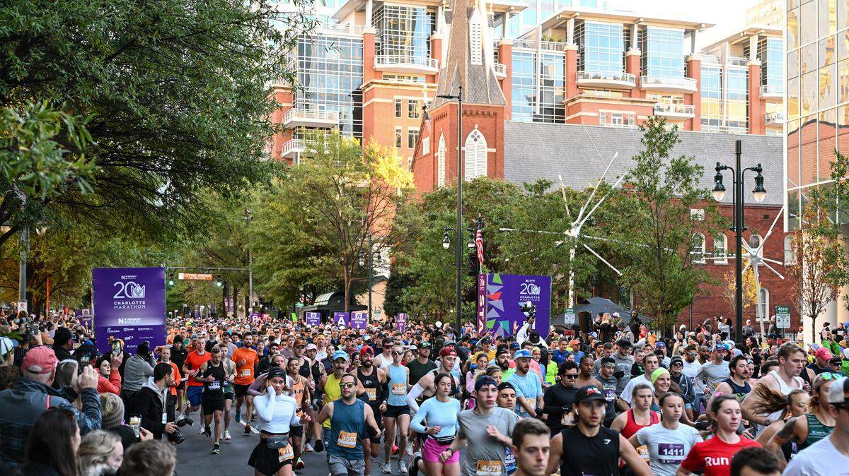 Participants take part in the 20th annual Novant Health Charlotte Marathon, Saturday on Nov. 16, 2024, in Charlotte