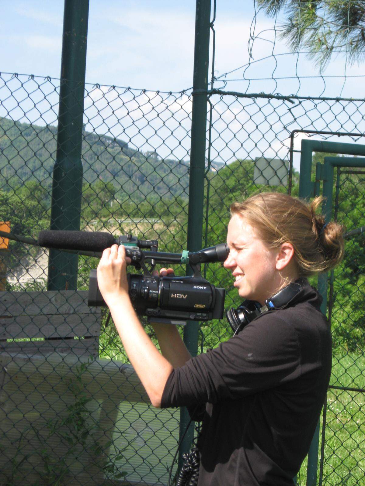 Rebekah Fergusson at work on “Pelada.”