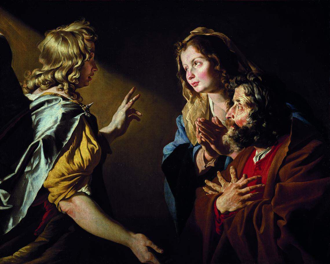 Matthias Stom or Stomer (Dutch, possibly Flemish, 1600–50). Annunciation of Samson’s birth, circa 1630–32, oil on canvas.