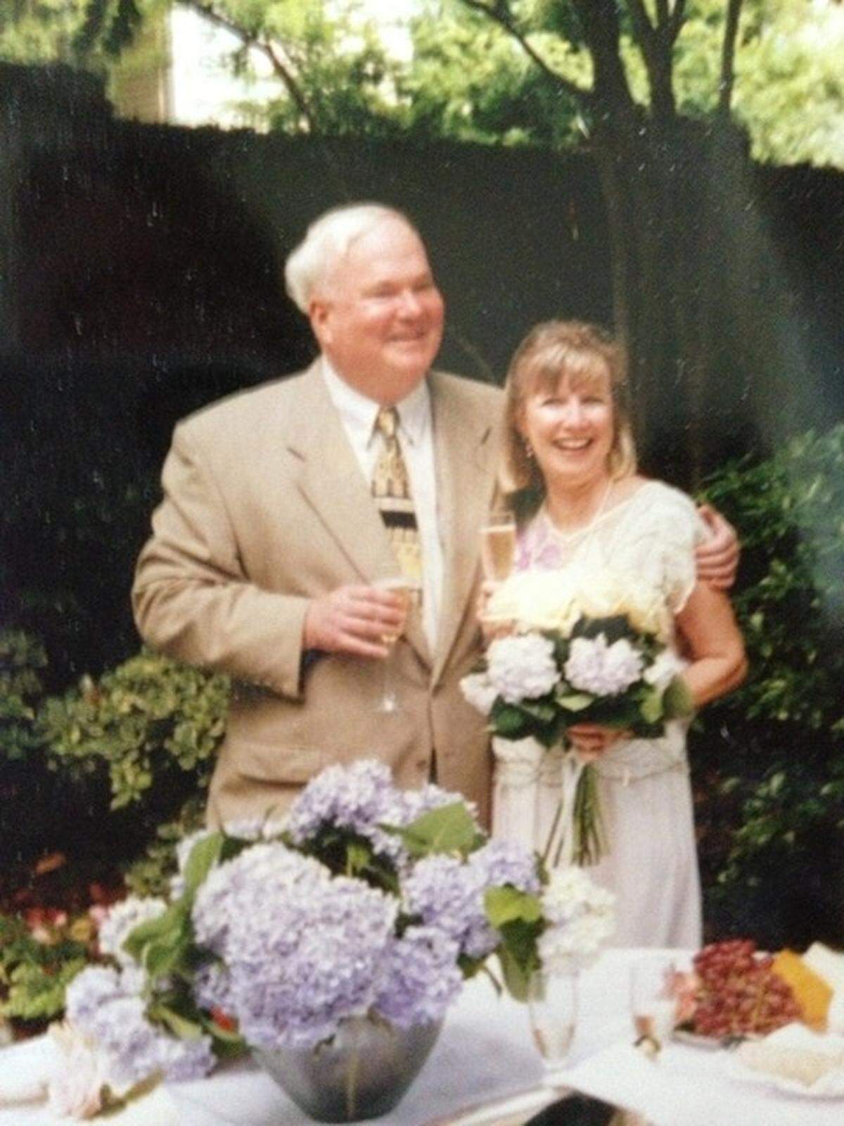 Pat Conroy and Cassandra King Conroy on their wedding day.
