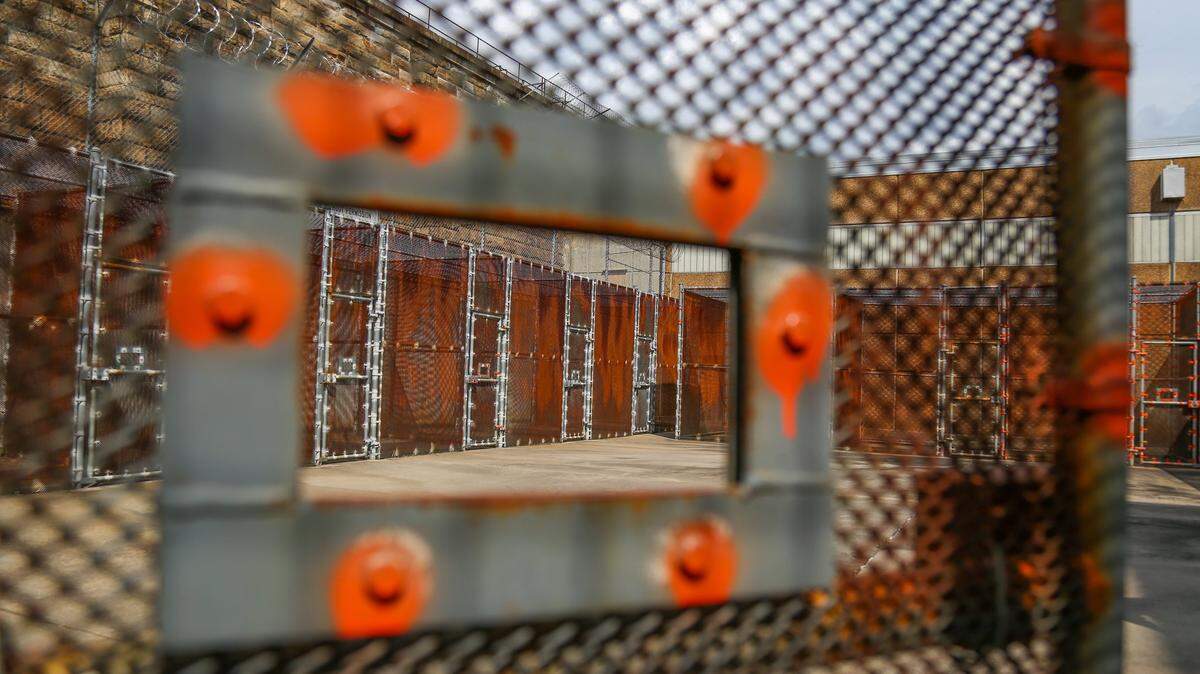 Steel recreation cages used by inmates in solitary confinement at Central Prison in Raleigh on Aug. 2, 2016
