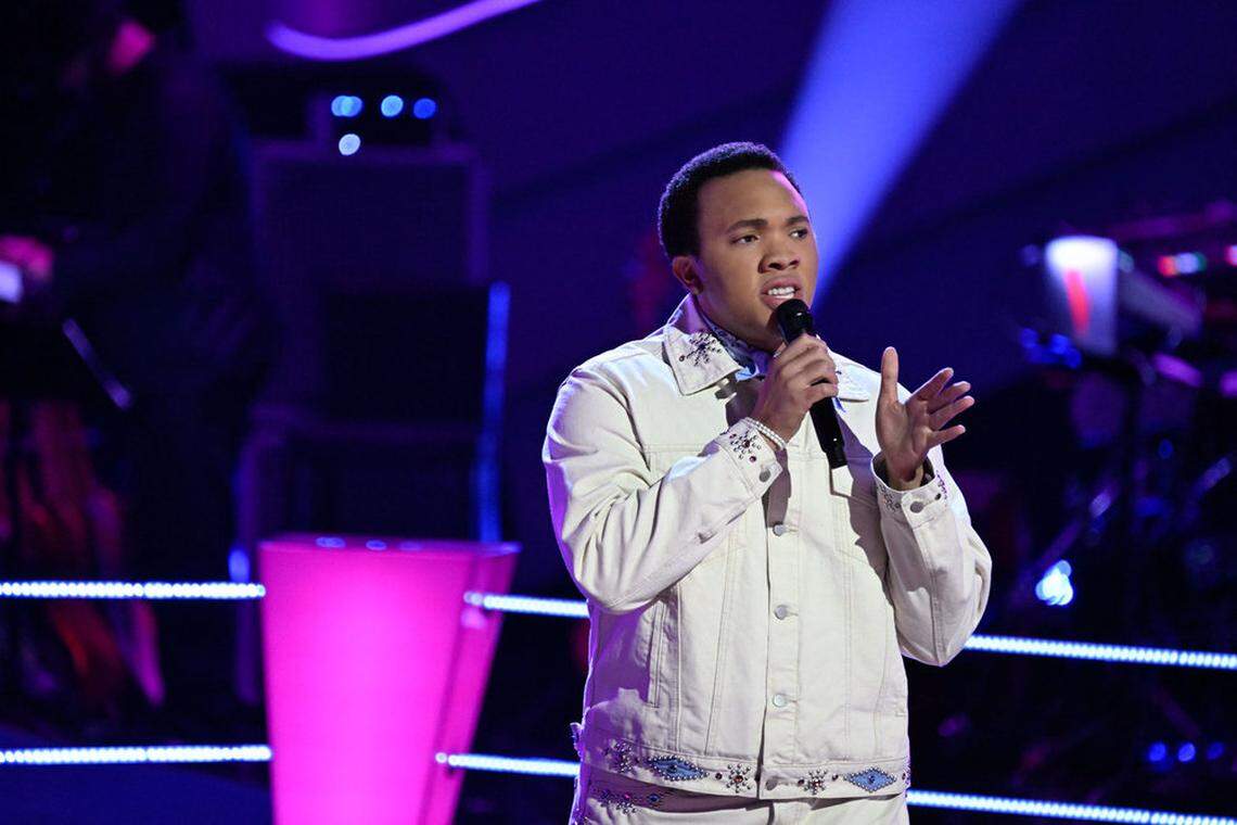 Bryson Battle during the March 17 episode of “The Voice” on NBC.
