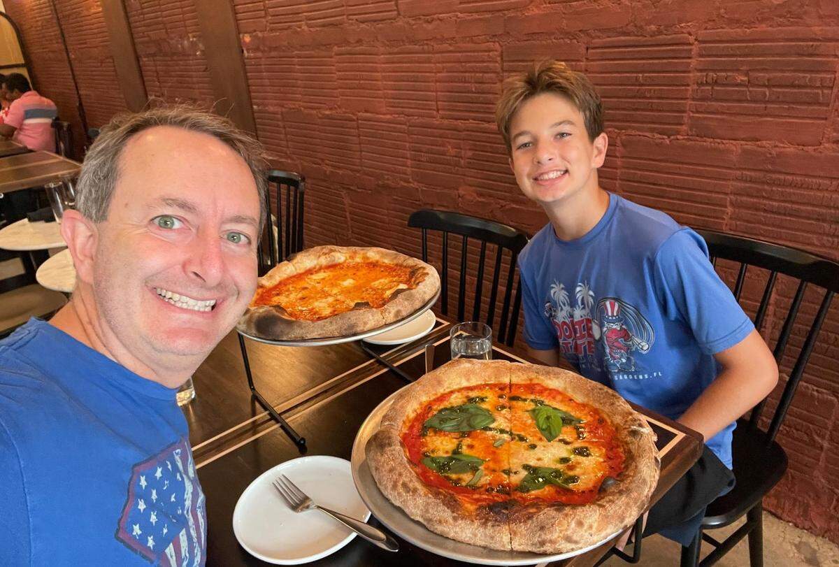 Jamie and Tristan Graziano at Pizza Baby East.
