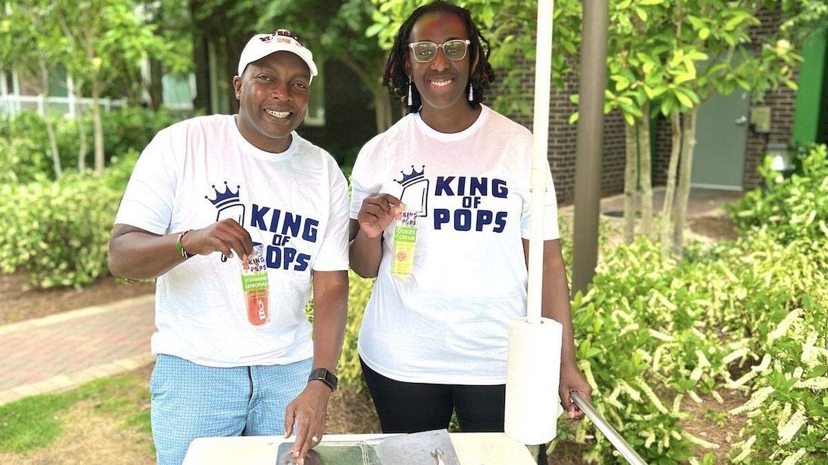 Chris (left) and Samantha Mwangi own the only King of Pops franchise in the Charlotte area.