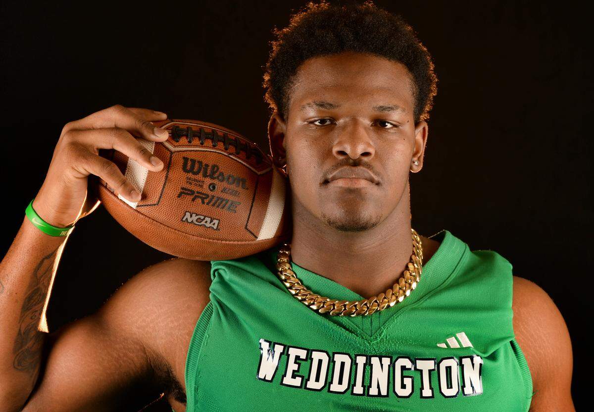 Weddington Warriors defensive lineman Aiden Harris on Wednesday, December 11, 2024.