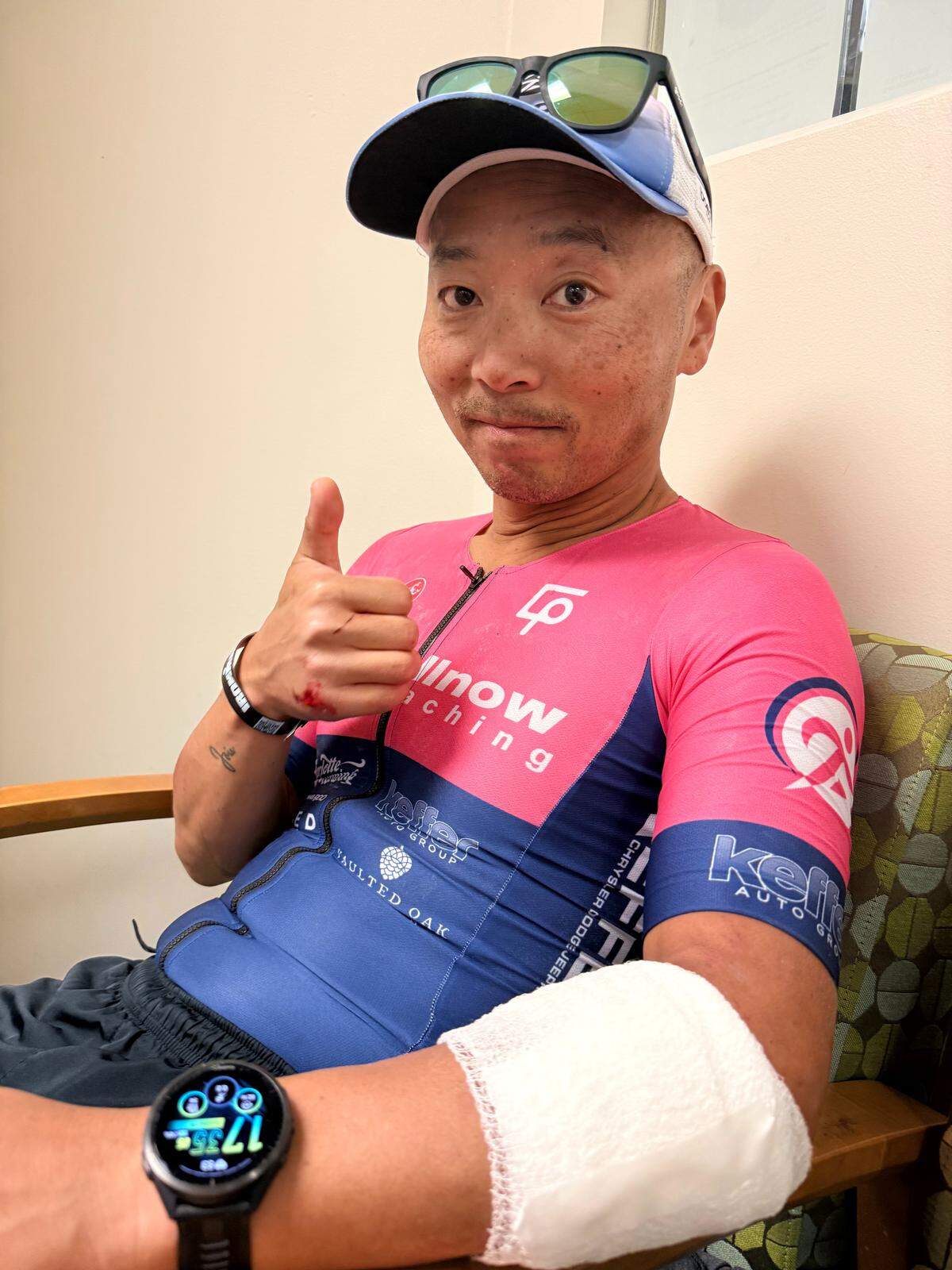 Théoden Janes waits to be stitched up at the Sutter Home Urgent Care center in Sacramento, Calif., on Oct. 19.
