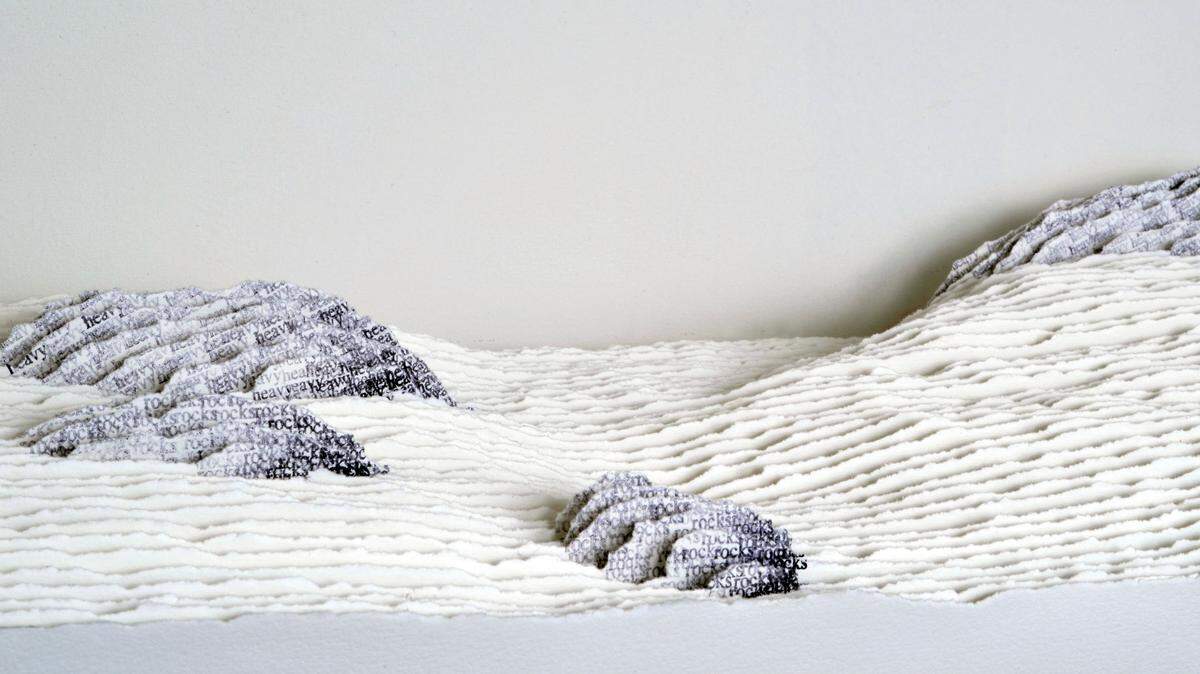 Heavy Rocks by Scott Hazard is a work of hand-stamped text on paper.