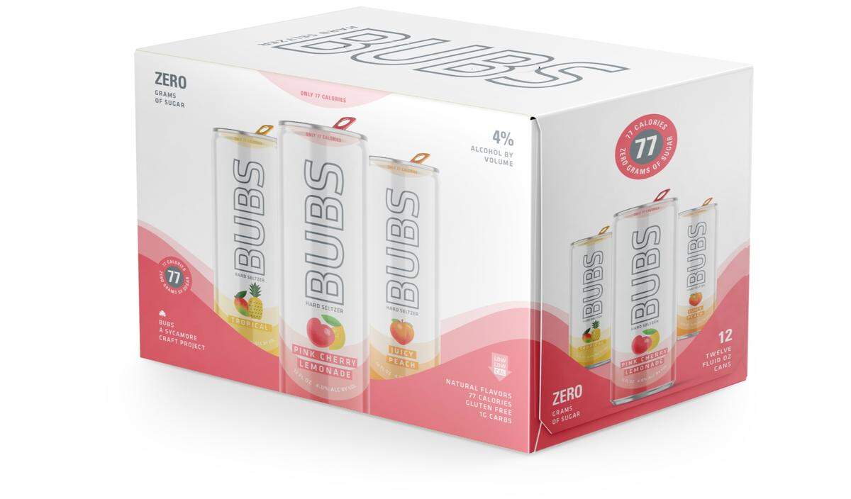 Sycamore Brewing’s new spiked seltzer, Bubs, will be available in variety 12-packs including Juicy Peach, Pink Cherry Lemonade and Tropical flavors.
