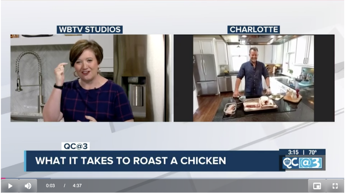 Jeff Tonidandel of Bring the Queen did a cooking segment on how to roast a chicken with WBTV.