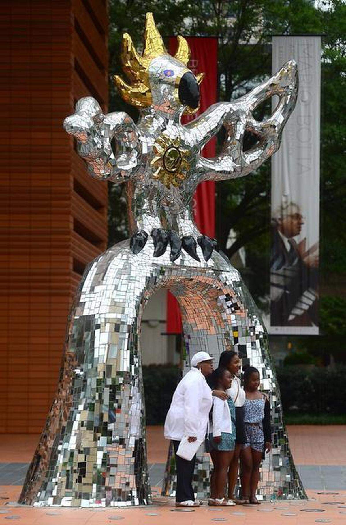 New to town? Snap a selfie at the “Firebird” sculpture at the Bechtler Museum.