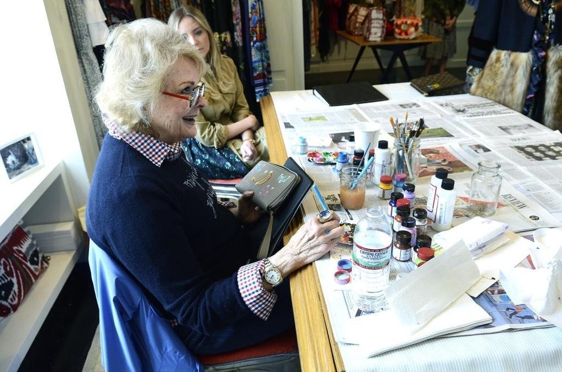 Actress Candice Bergen visited Capitol boutique in Charlotte in 2017 to hand-paint clients' bags as part of her Bergenbags business.