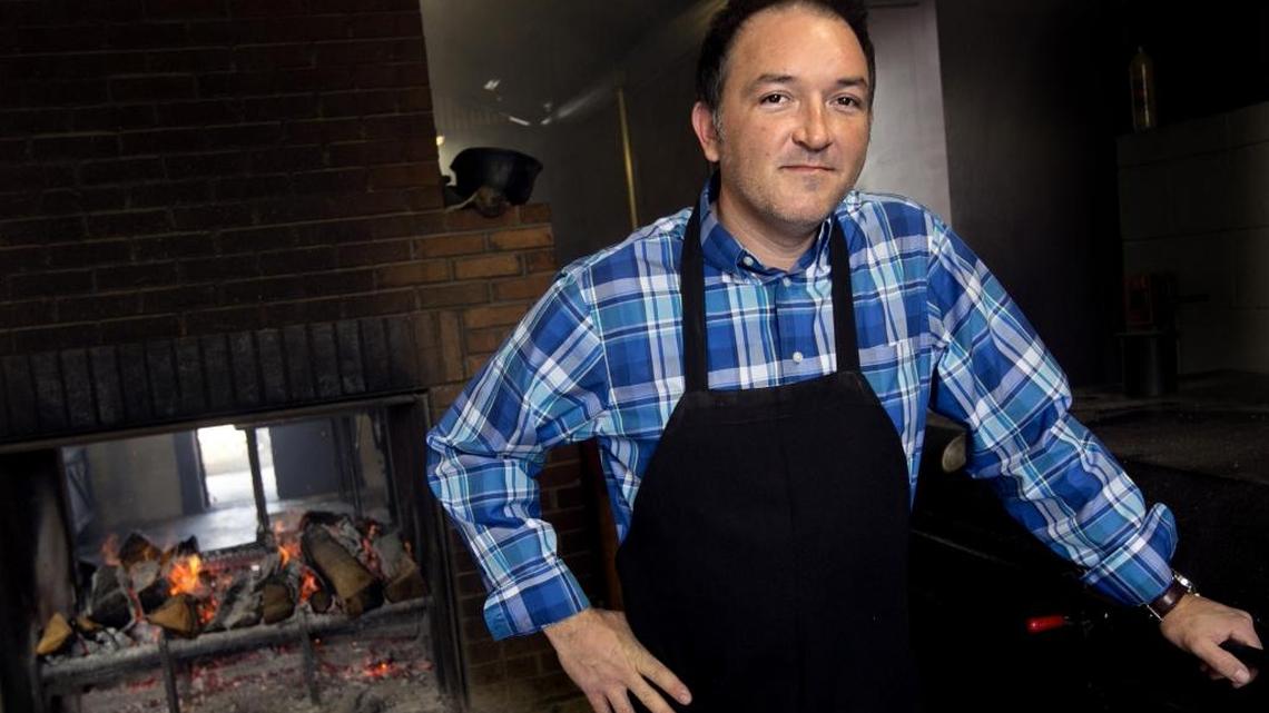 Sam Jones, owner of the recently opened Sam Jones BBQ in Winterville, N.C., in the smokehouse he built next to his new restaurant on Tuesday, February 2, 2016. Jones is part of the 6-generation family who has been cooking Eastern North Carolina-style BBQ for generations. His grandfather, Pete, opened the iconic Skylight Inn BBQ restaurant just 10 minutes away in Ayden, N.C. which is still operated by his father and uncle. Although Jones wanted to open a more modern barbecue restaurant, he still wanted to keep a homey feel, and pay homage to his family.