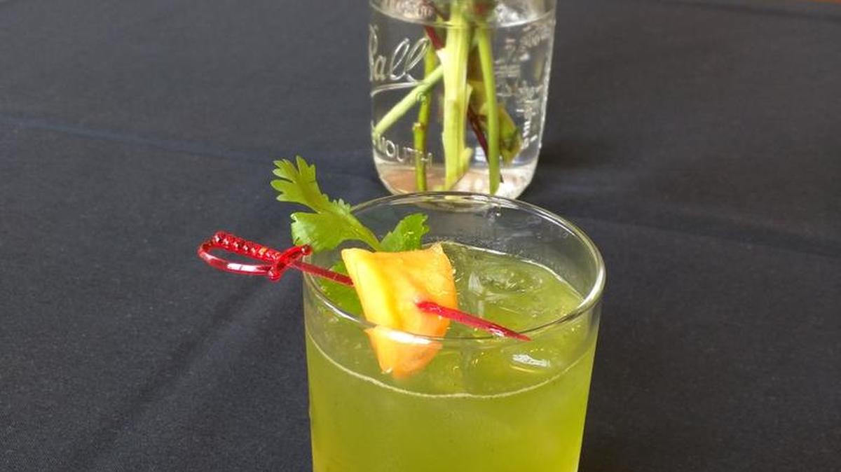 
The surprising elements of The Serenade? Cilantro and cantaloupe shrub work well with Copper Barrel’s moonshine.
