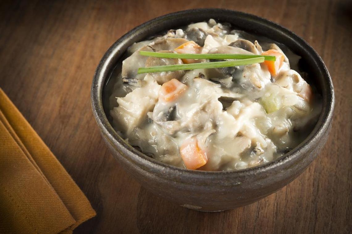 Creamy chicken and wild rice soup.